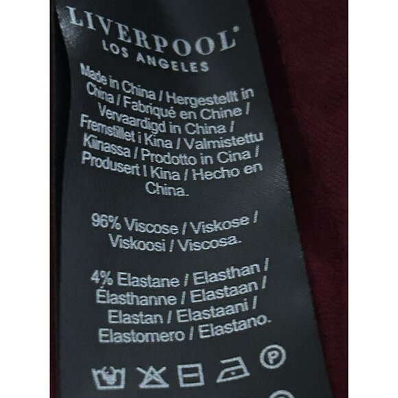 Liverpool Sz MEDIUM Dark Red Mock Neck L/S Knit Pullover Top Tunic EUC - Picture 8 of 10
